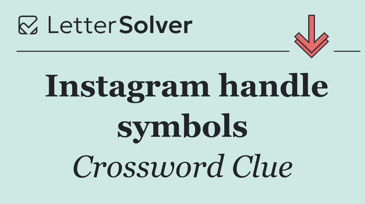 Instagram handle symbols