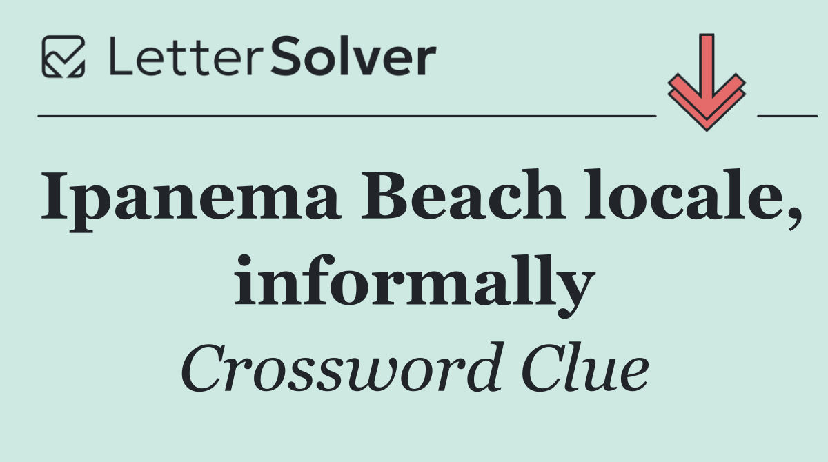 Ipanema Beach locale, informally