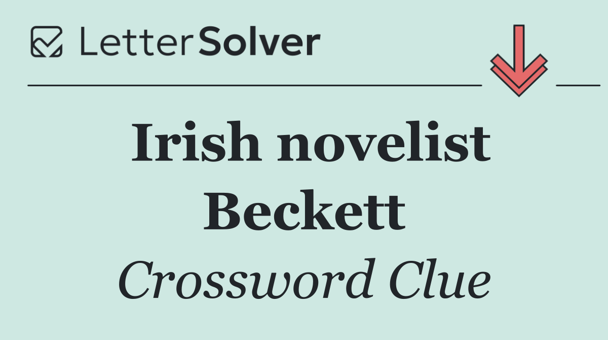 Irish novelist Beckett