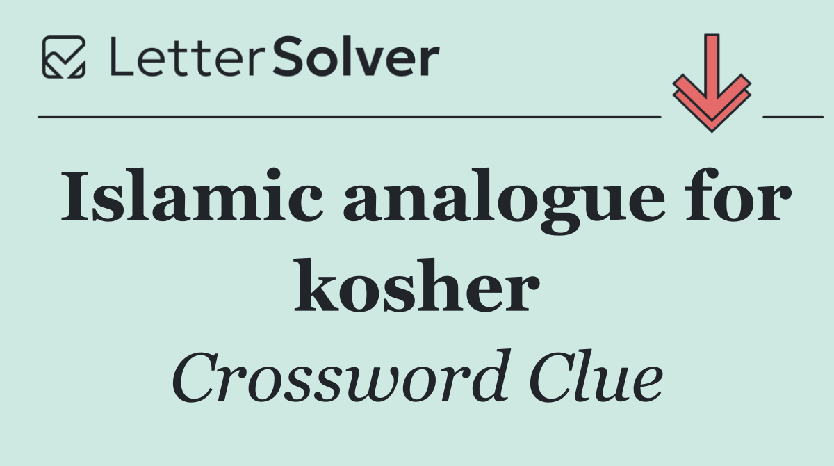 Islamic analogue for kosher