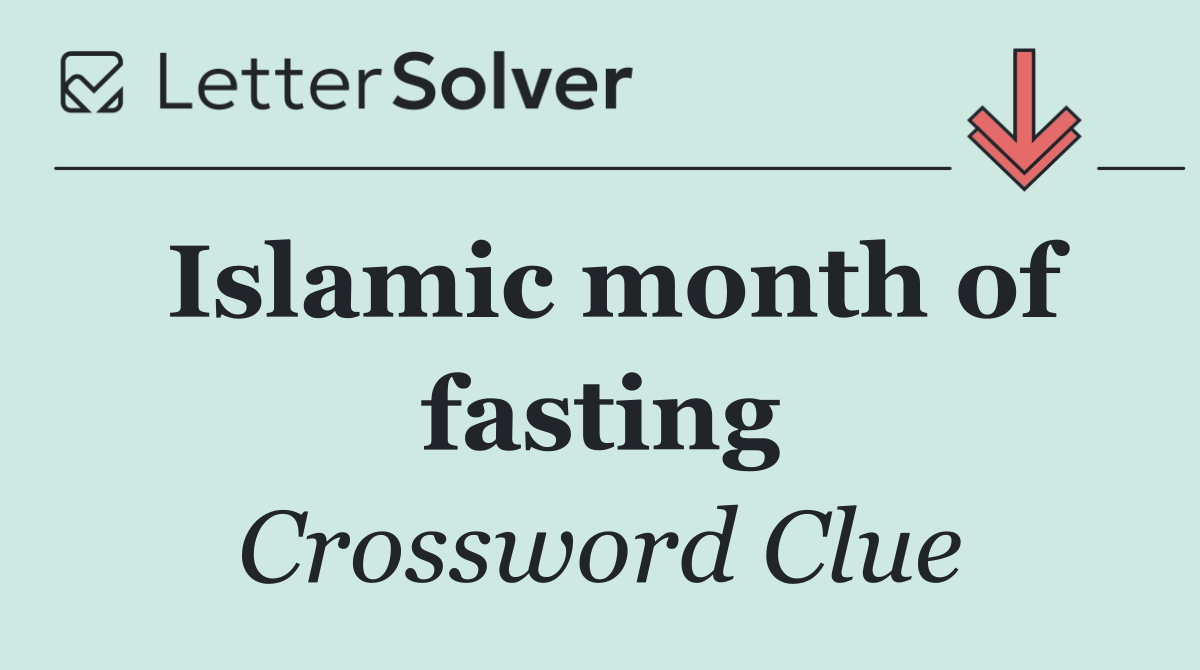 Islamic month of fasting