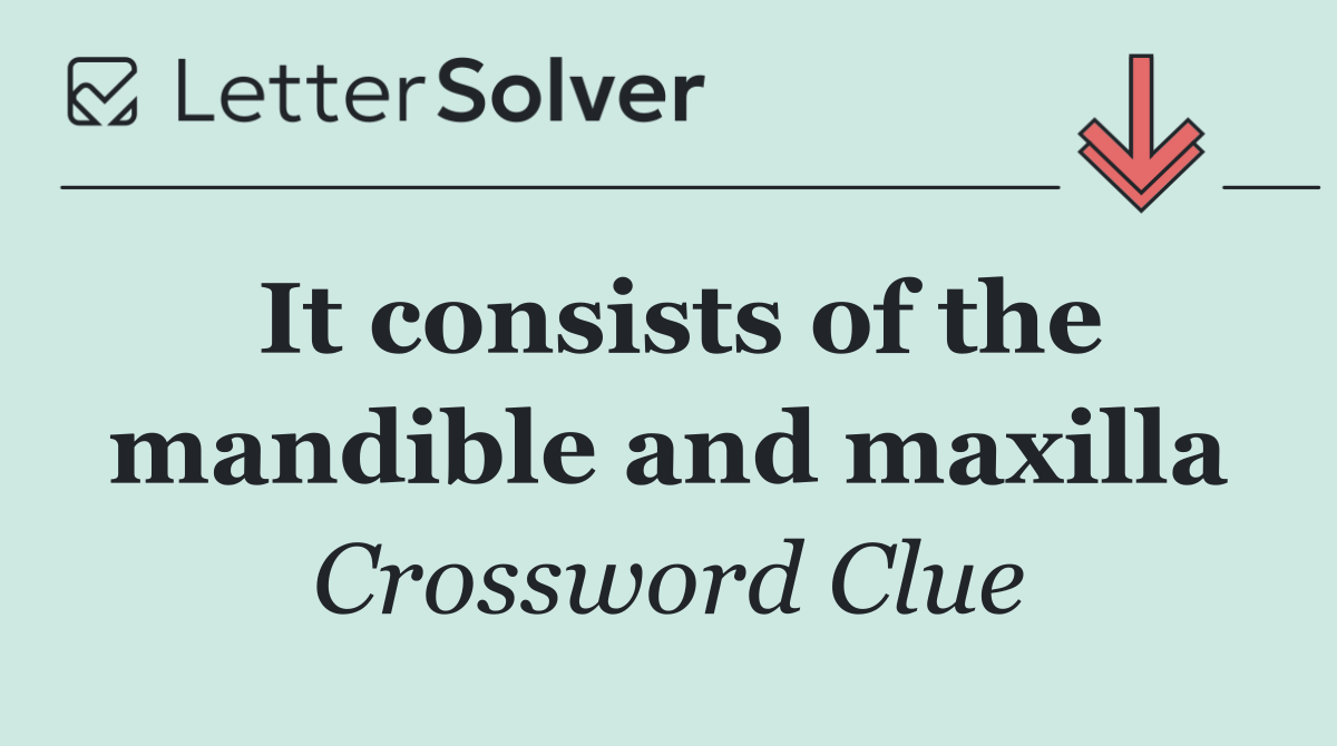 It consists of the mandible and maxilla