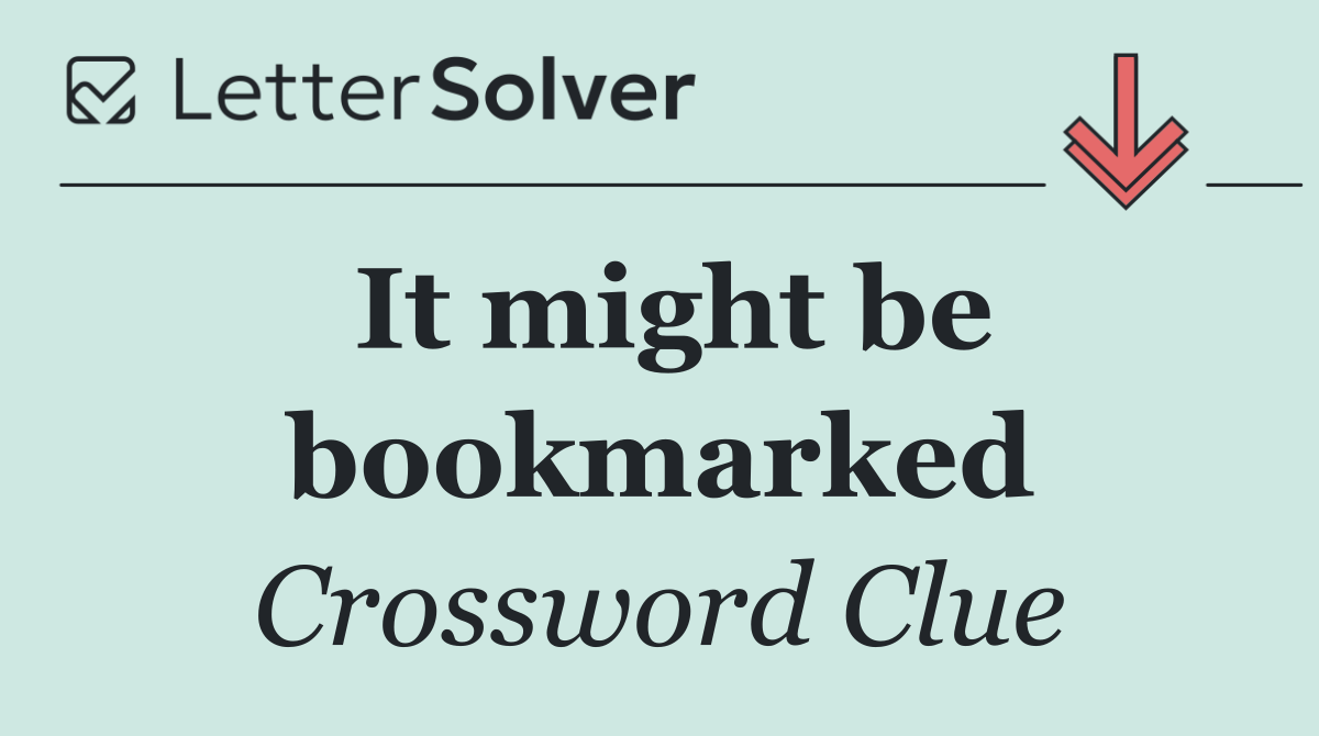 It might be bookmarked