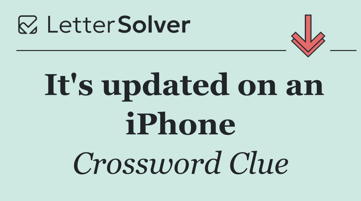It's updated on an iPhone