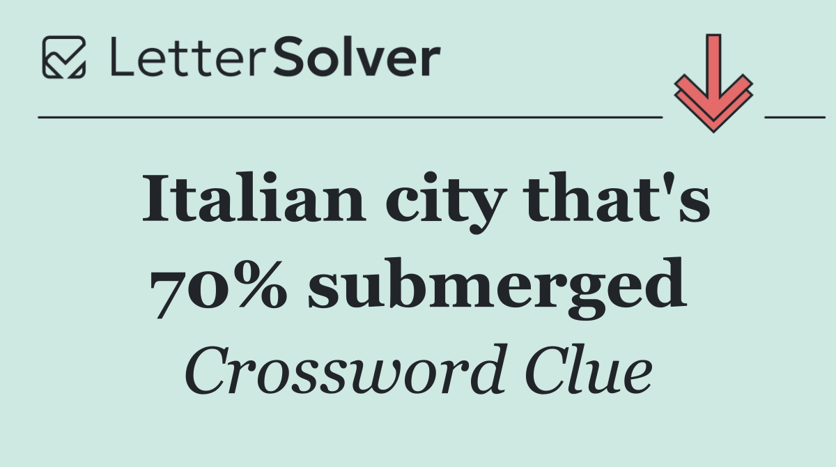 Italian city that's 70% submerged