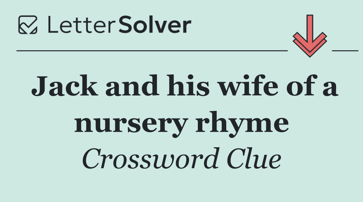 Jack and his wife of a nursery rhyme