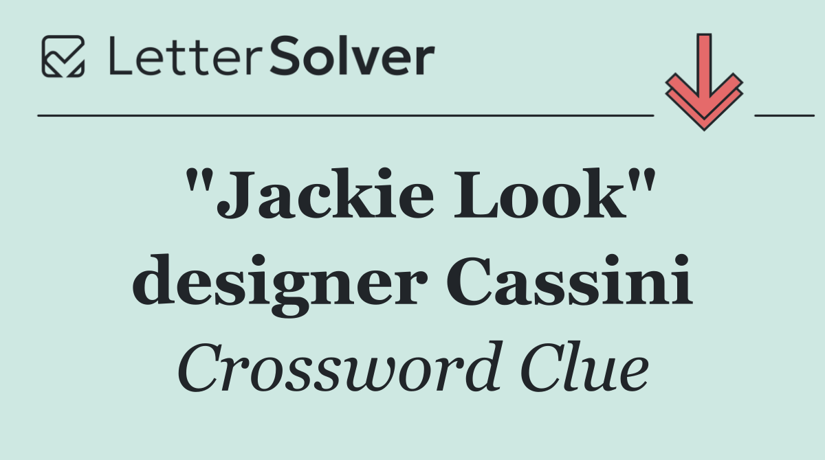 "Jackie Look" designer Cassini