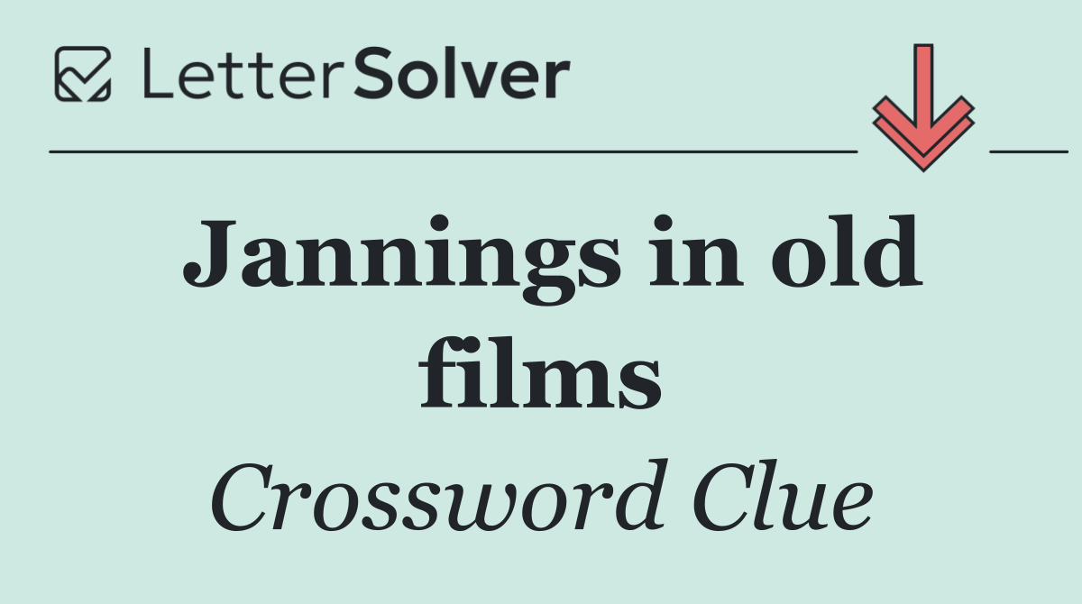 Jannings in old films