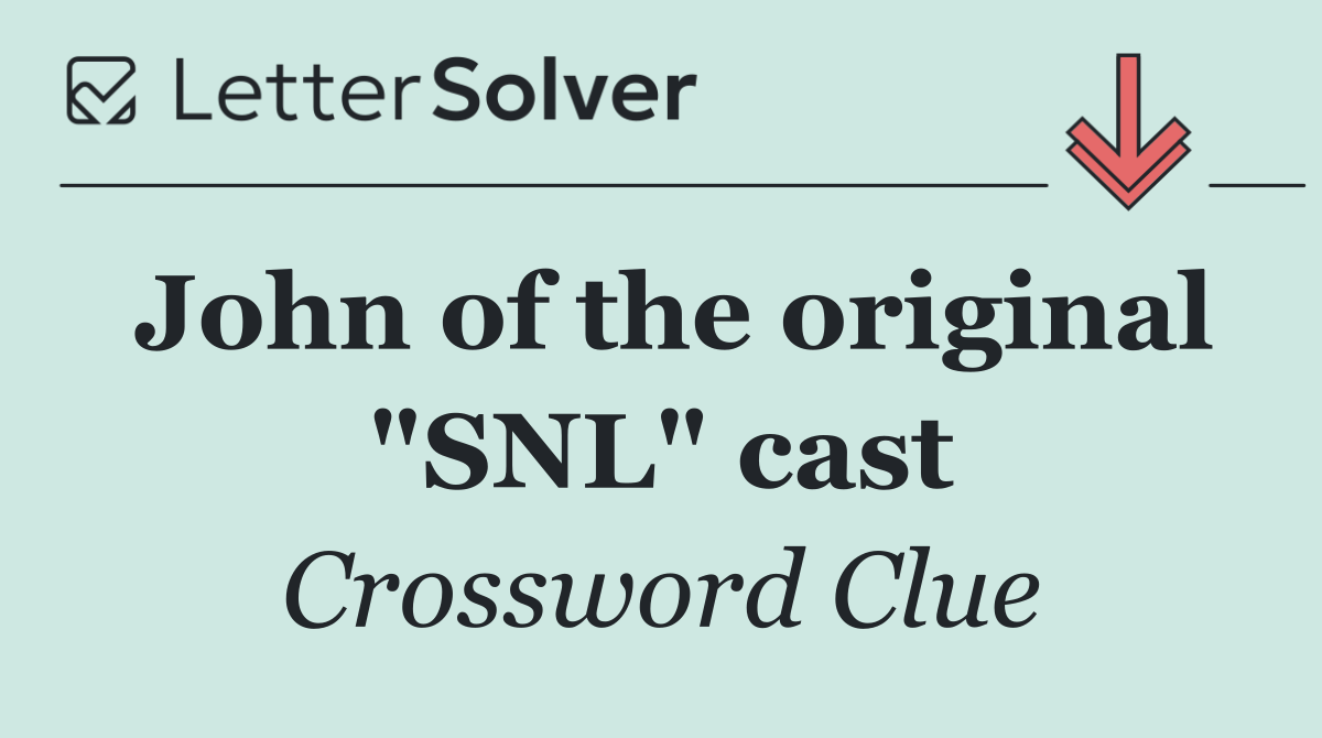 John of the original "SNL" cast