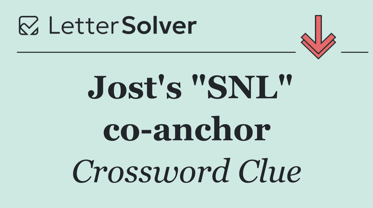 Jost's "SNL" co anchor