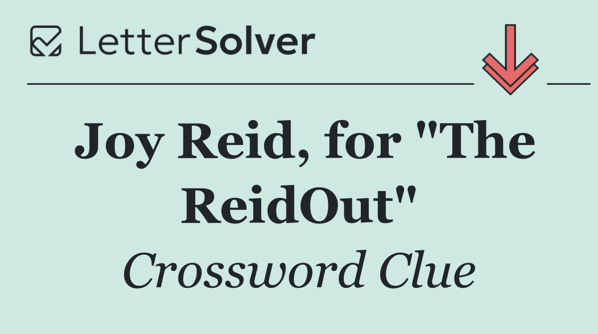 Joy Reid, for "The ReidOut"