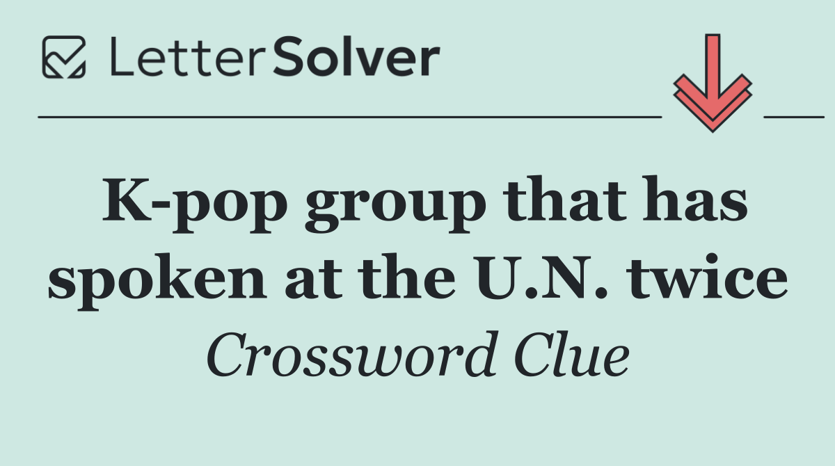 K pop group that has spoken at the U.N. twice