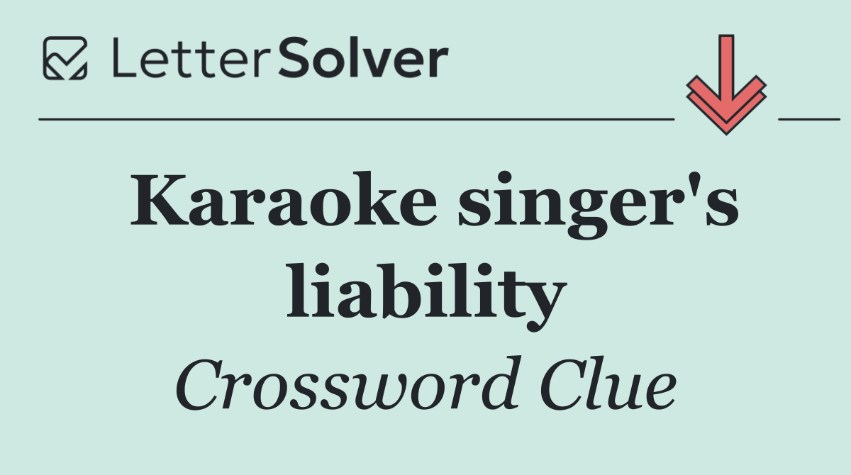 Karaoke singer's liability