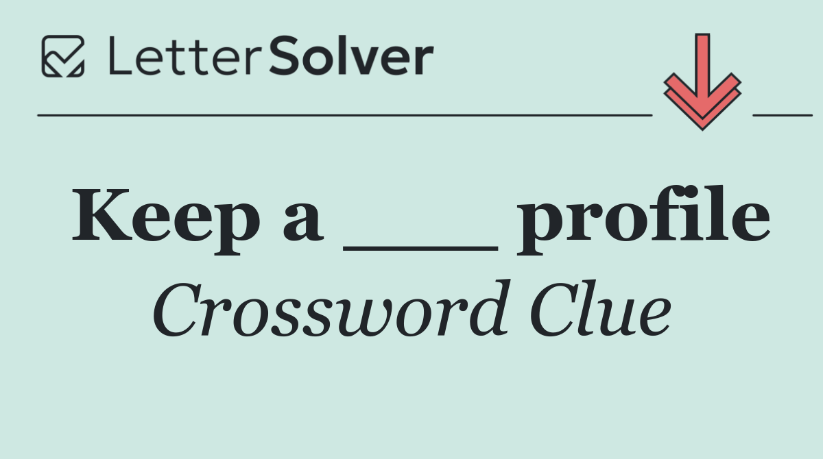 Keep a ___ profile