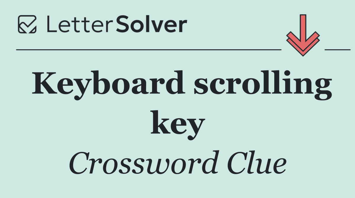 Keyboard scrolling key