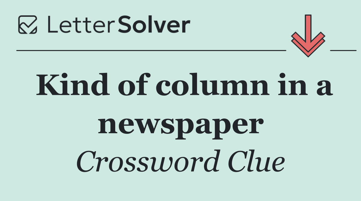 Kind of column in a newspaper