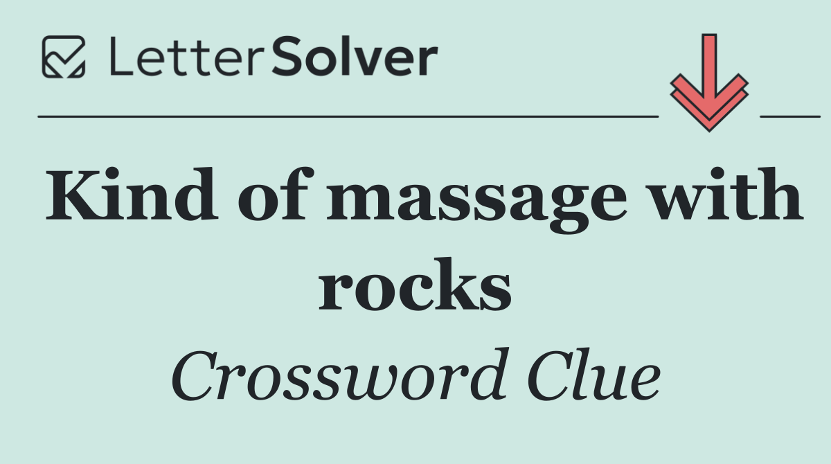 Kind of massage with rocks