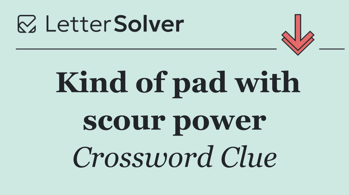 Kind of pad with scour power