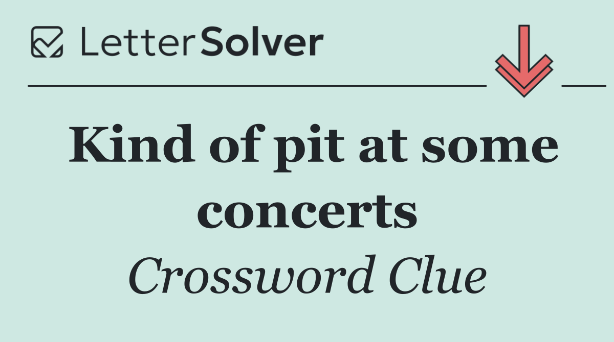 Kind of pit at some concerts