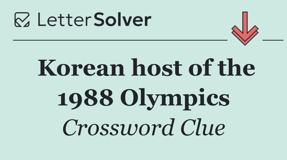 Korean host of the 1988 Olympics