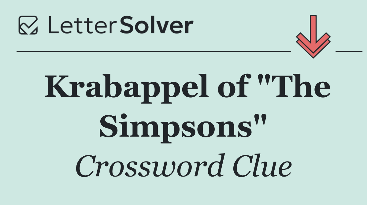 Krabappel of "The Simpsons"