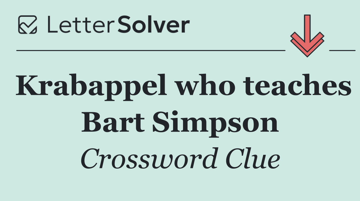 Krabappel who teaches Bart Simpson
