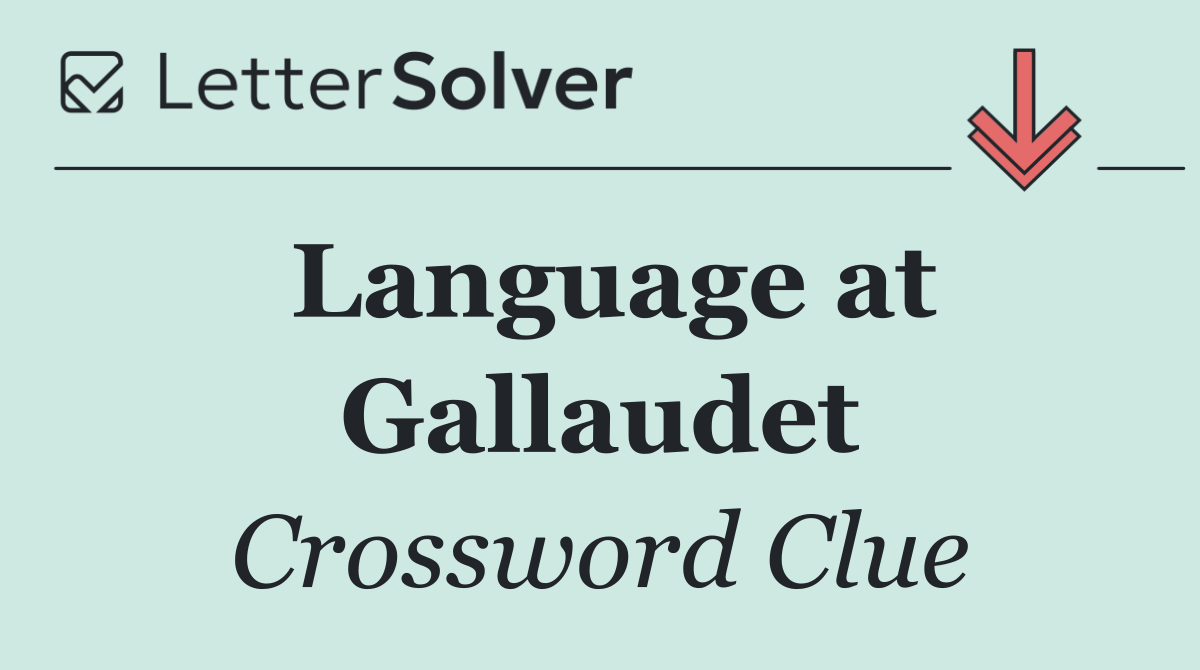 Language at Gallaudet
