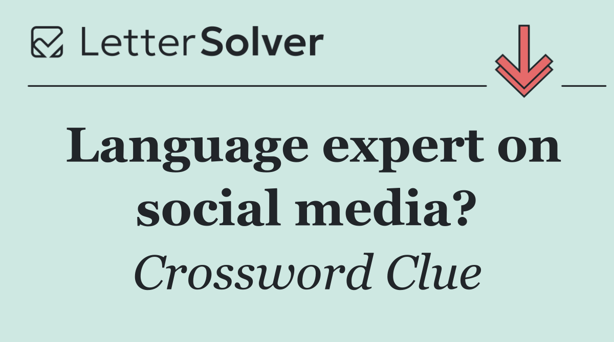Language expert on social media?