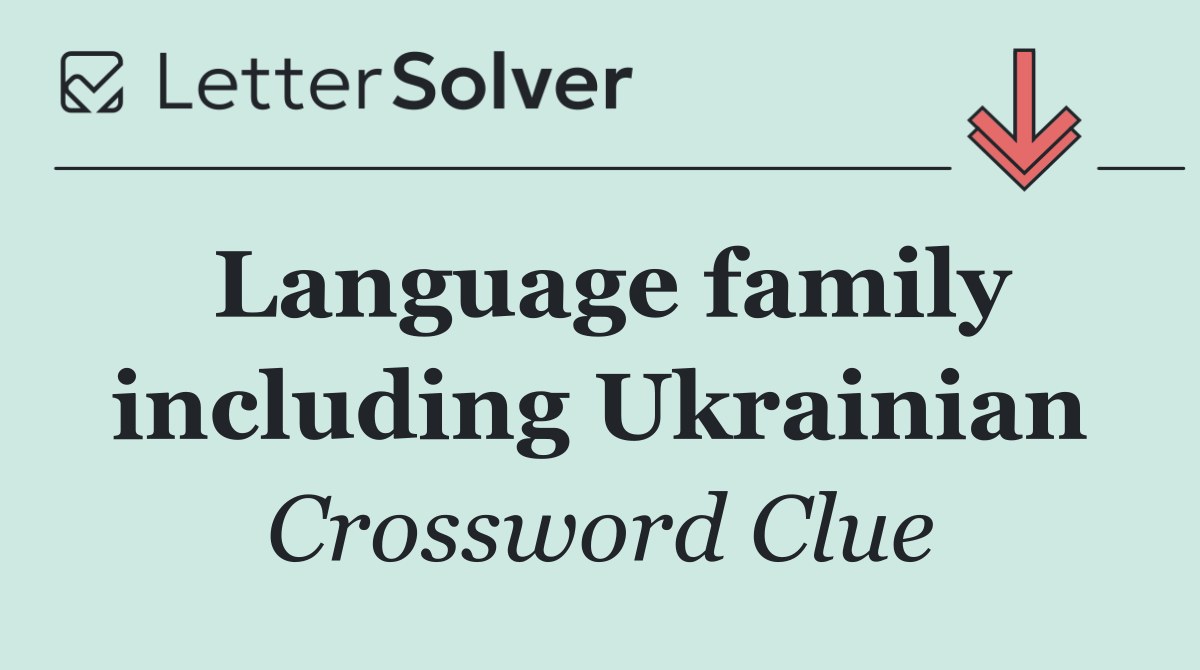Language family including Ukrainian