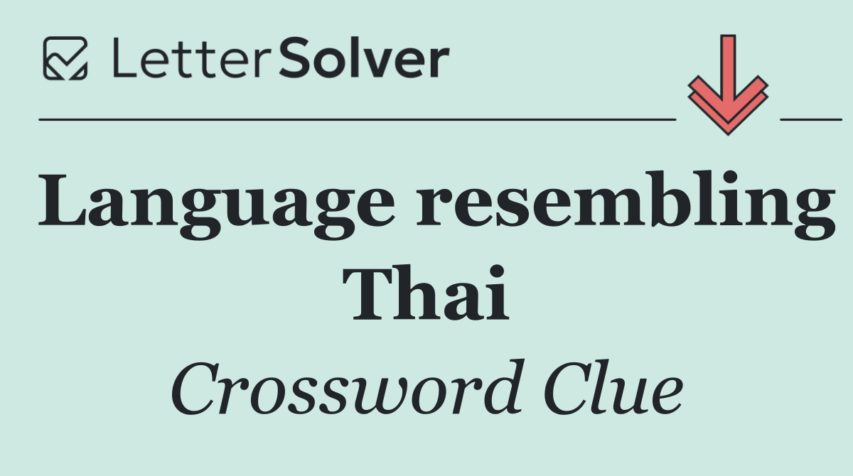 Language resembling Thai