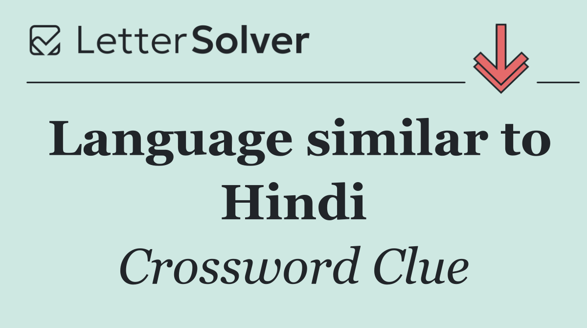 Language similar to Hindi