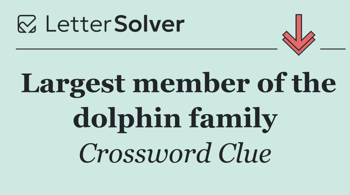 Largest member of the dolphin family