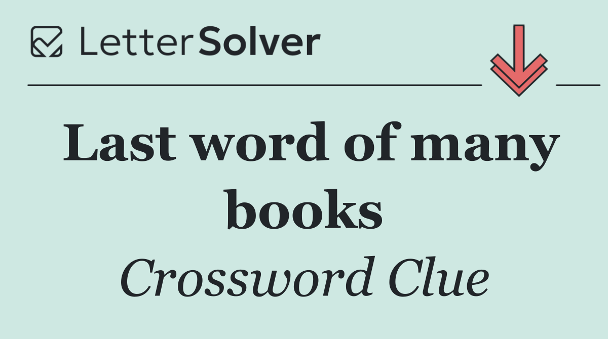 Last word of many books