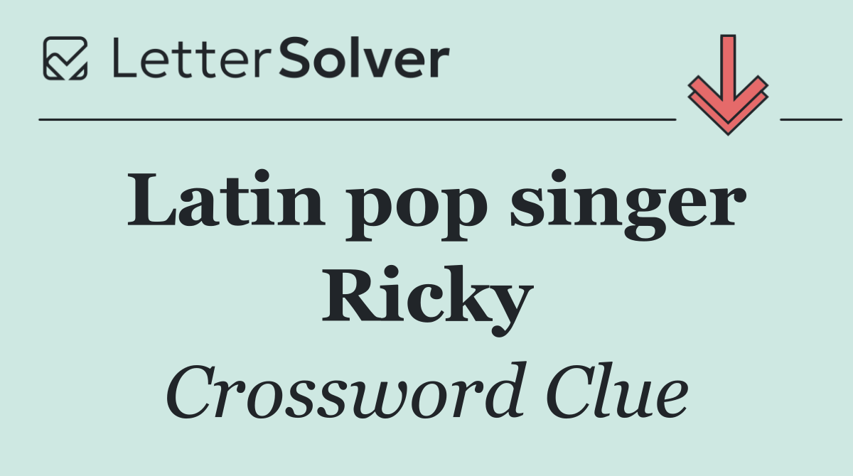 Latin pop singer Ricky