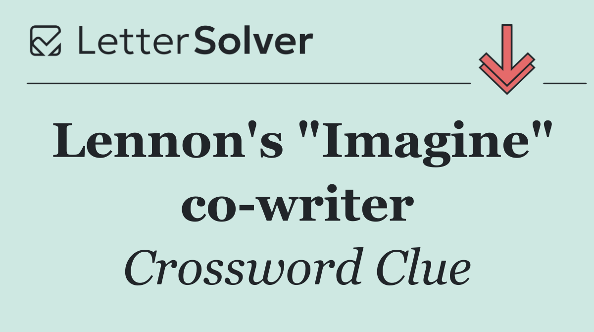 Lennon's "Imagine" co writer