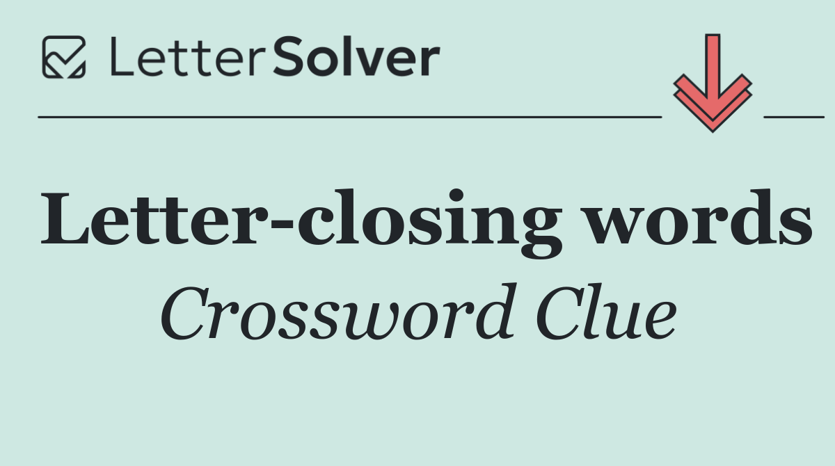 Letter closing words
