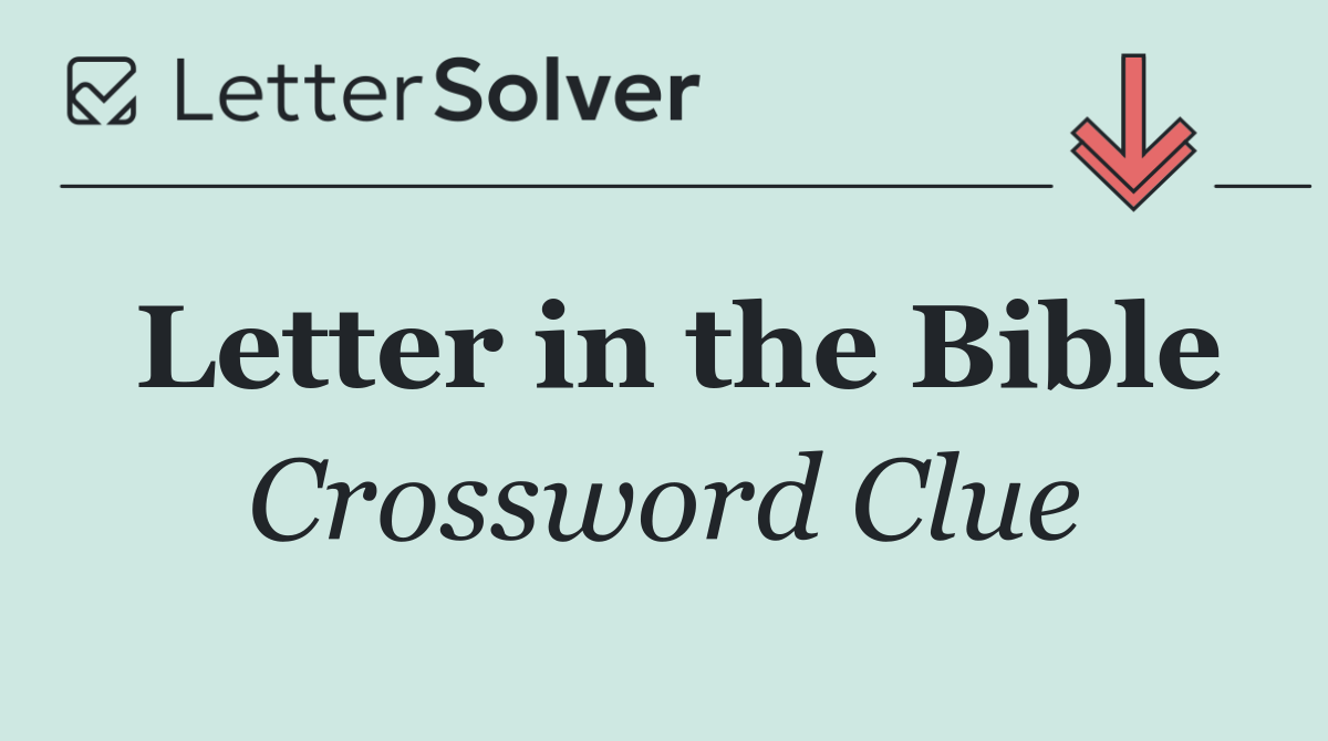 Letter in the Bible