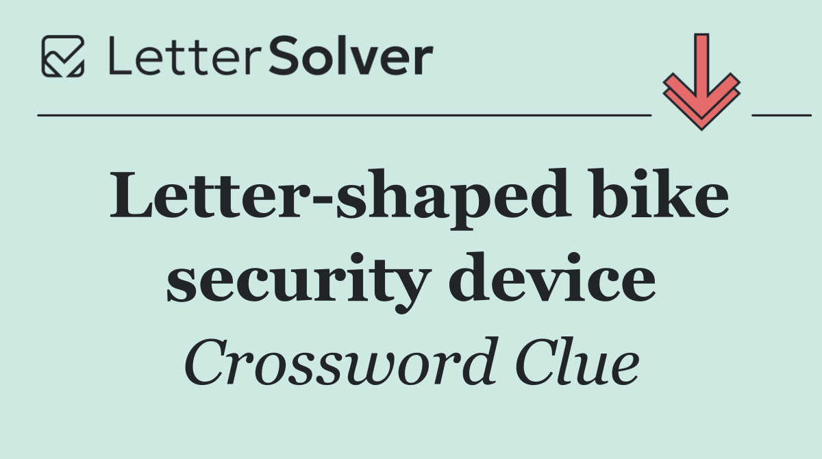 Letter shaped bike security device
