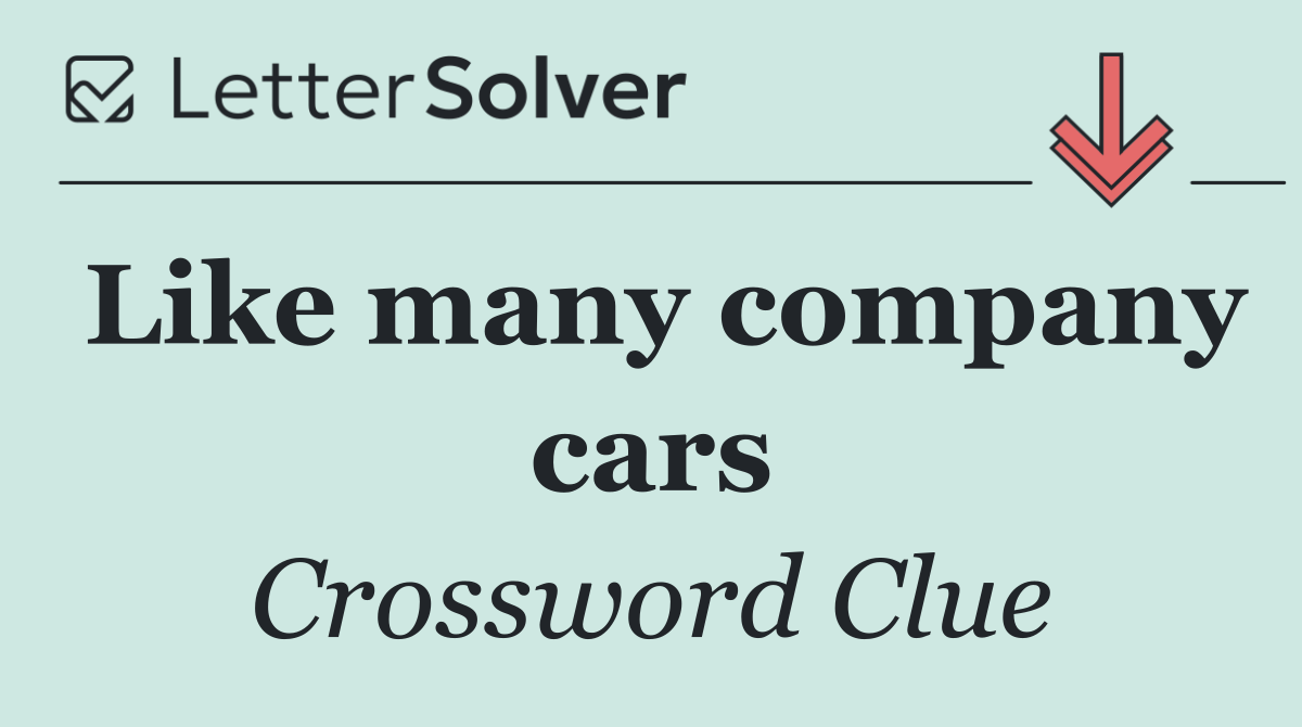 Like many company cars