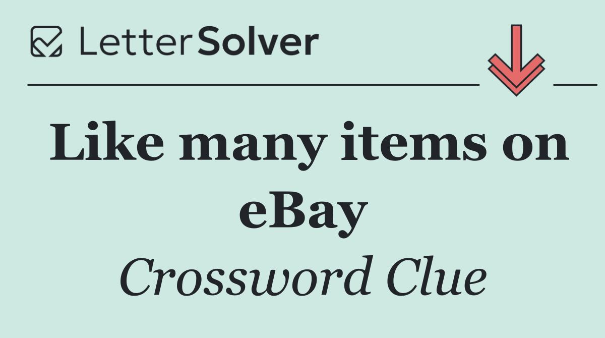 Like many items on eBay