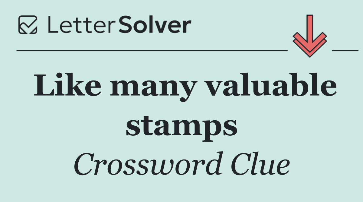 Like many valuable stamps