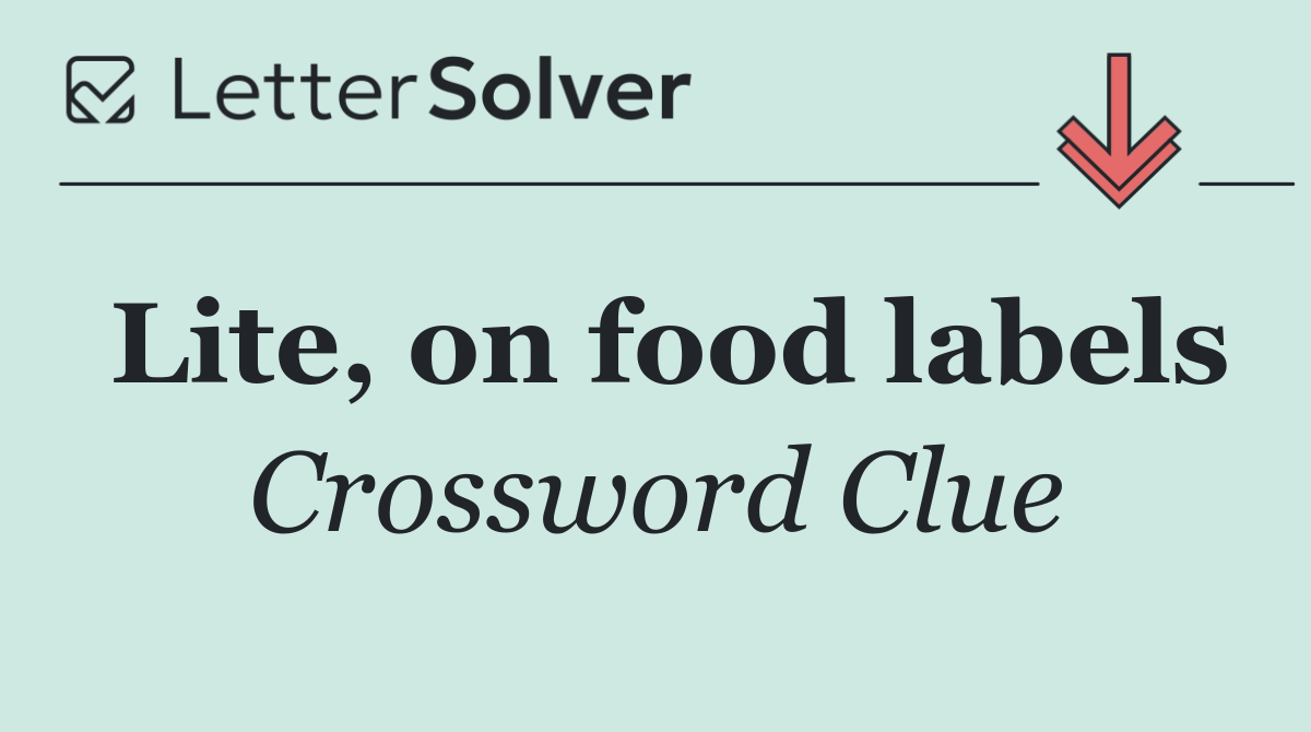Lite, on food labels