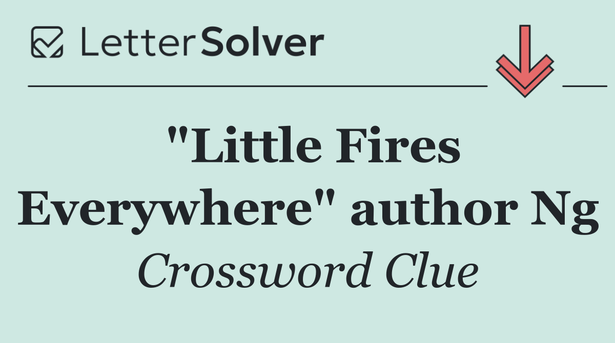 "Little Fires Everywhere" author Ng