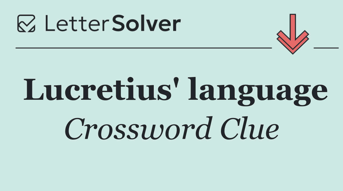 Lucretius' language