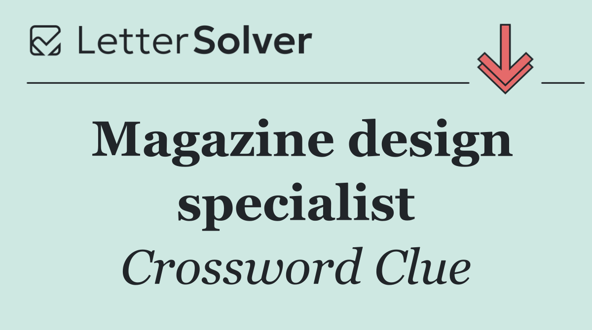 Magazine design specialist