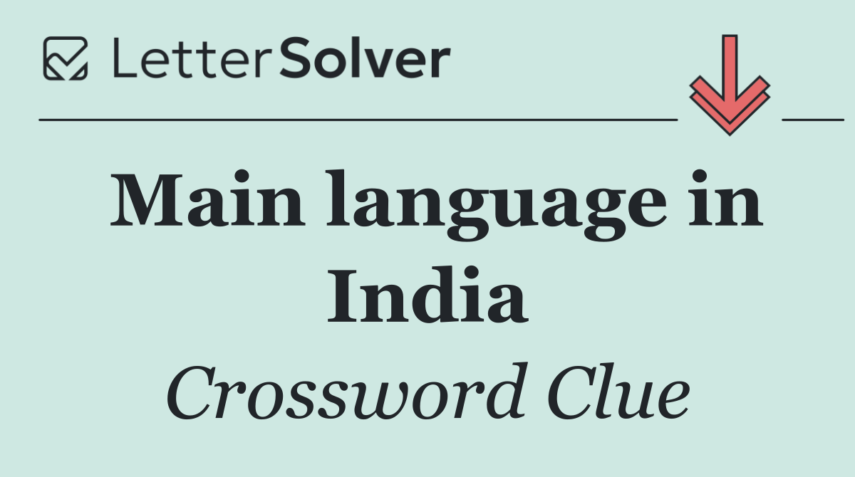 Main language in India