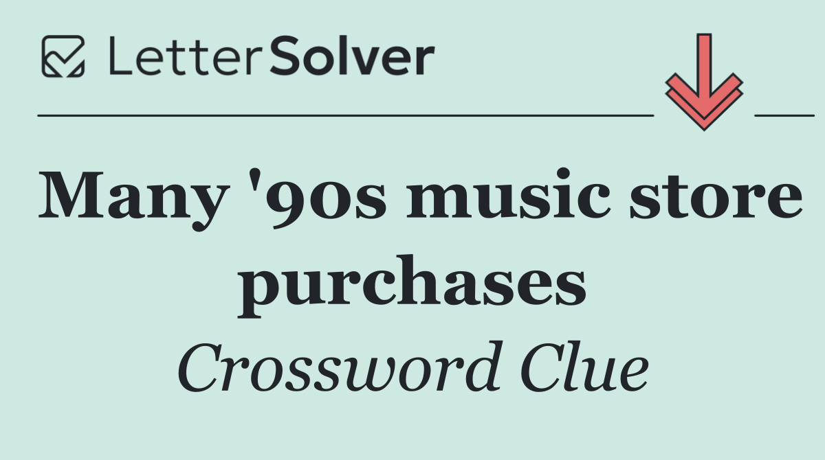 Many '90s music store purchases