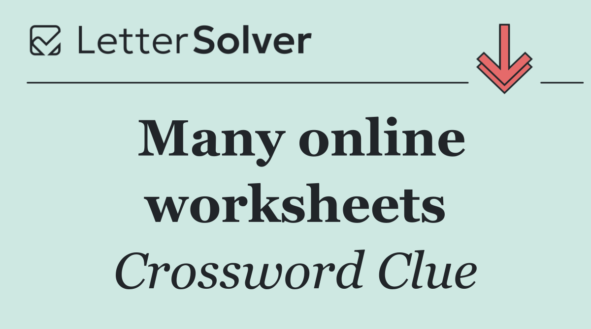 Many online worksheets