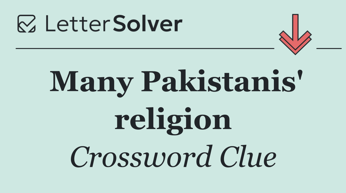 Many Pakistanis' religion