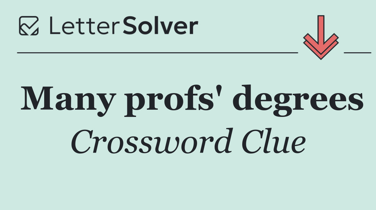 Many profs' degrees